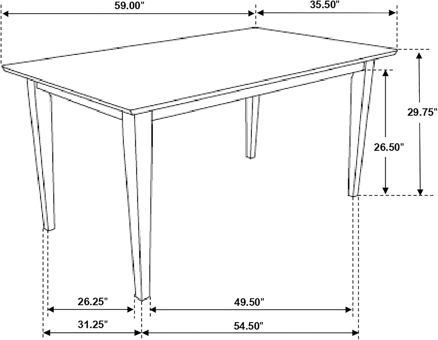 Coaster Home Furnishings - Gabriel - Wood - Smooth Surface Dining Table with Tapered Wooden Legs - Home Kitchen, Dining Room - 59-Inch - Cappuccino - 100771