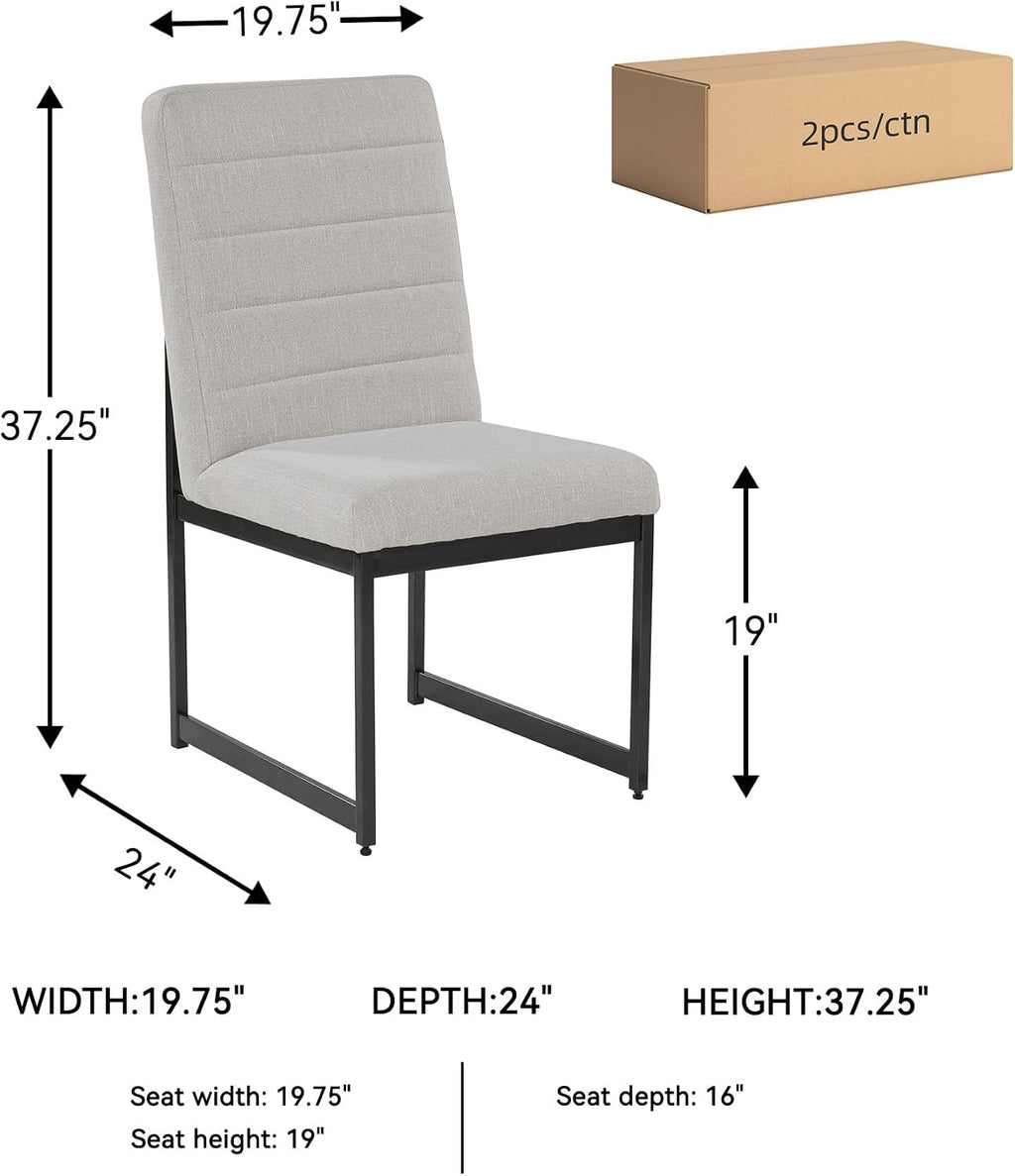 Signature Design by Ashley Tomtyn Modern Upholstered Dining Chairs, Set of 2, Light Brown & Black
