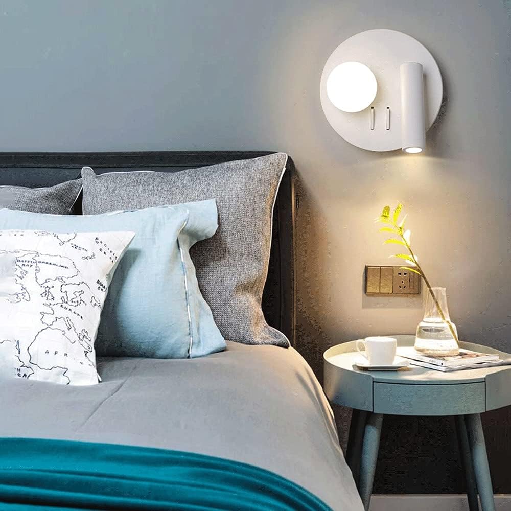 wall lamps , LED Modern Wall Light, Decorative Wall Lamp, Bedside Reading Lamp, Round Ceiling Light, 360 Degree Adjustable Spotlight, Indoor Lighting Fixtures for Living Room Bedroom Bedside Aisle
