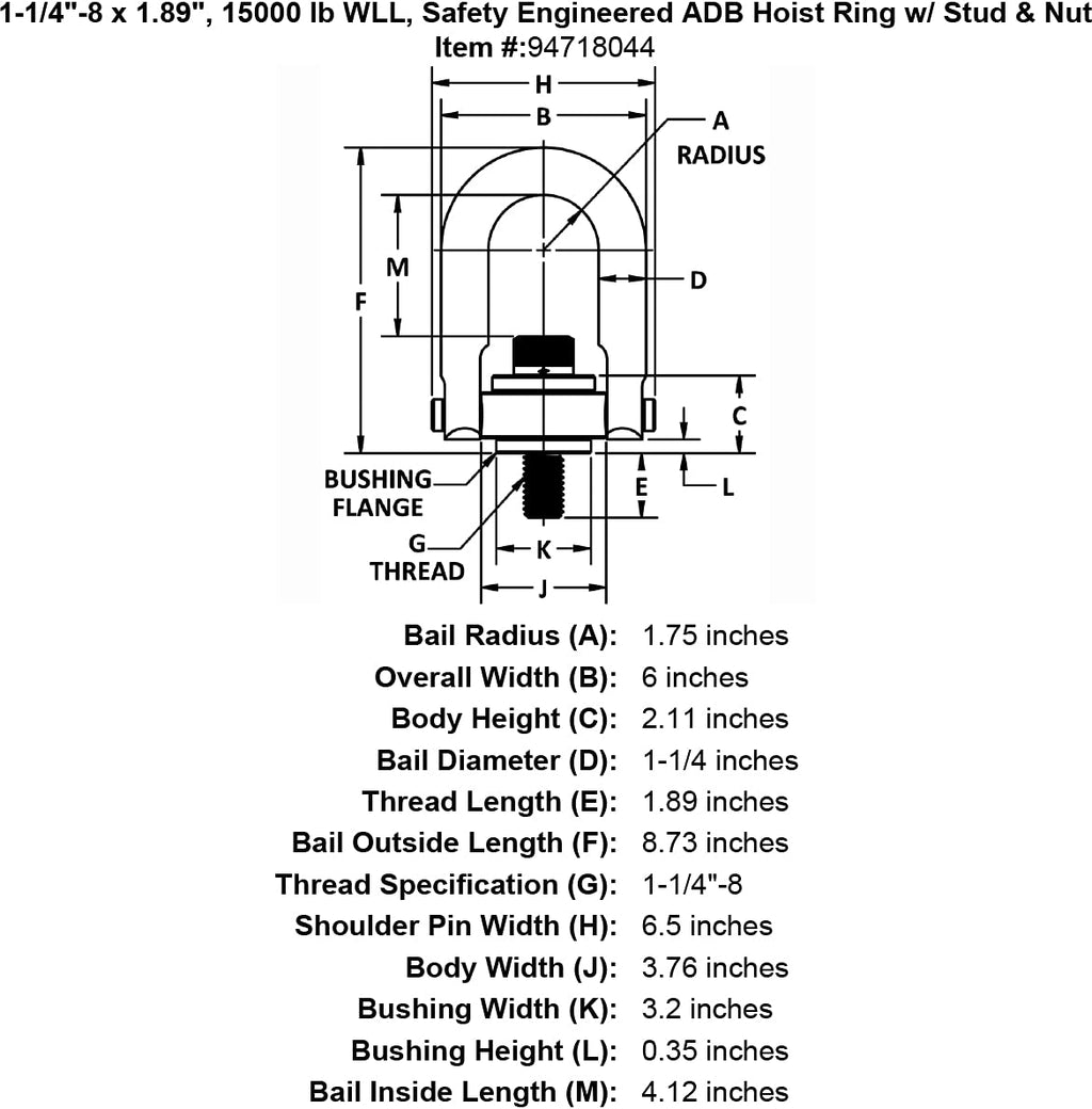 HRSE 15K LB 1 1/4'-8 * (23402)