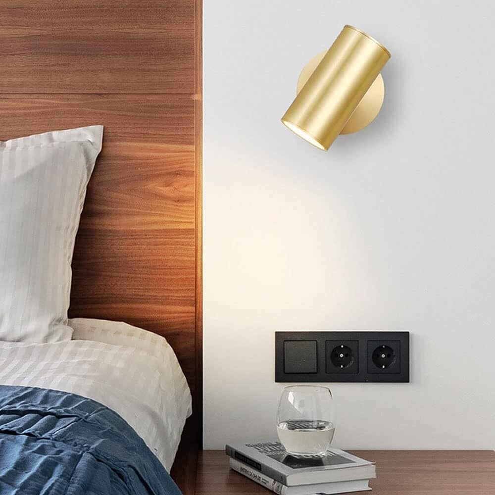 Copper Bedside Reading Wall Light Modern Brass Wall Lamp Spotlight Indoor LED Wall Sconce for Bedroom Living Room Study Room Dining Room Hallway Stairs Hall Restaurant Wall Lantern