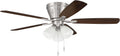 Craftmade 52' Wheeler Indoor Flush Mount 5 Blade Brushed Polished Nickel Finish Ceiling Fan with Optional 3-Light Kit