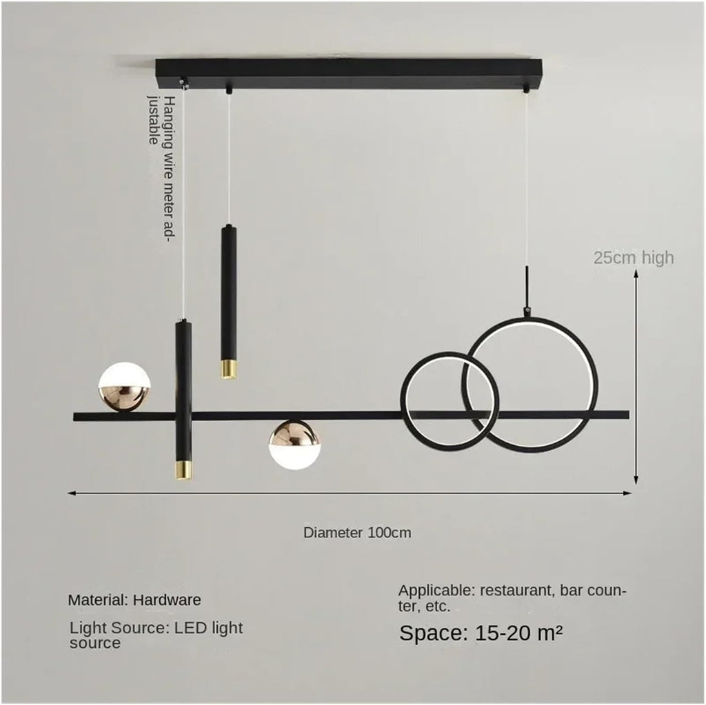 Nordic Creative LED Chandelier with Spotlights Kitchen Dining Table Restaurant Office Remote Control Pendant Lamp Decor Lighting,Indoor