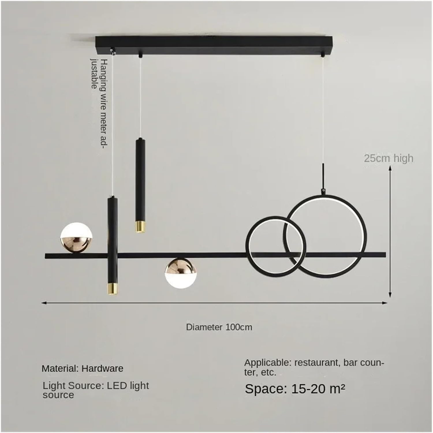 Nordic Creative LED Chandelier with Spotlights Kitchen Dining Table Restaurant Office Remote Control Pendant Lamp Decor Lighting,Indoor