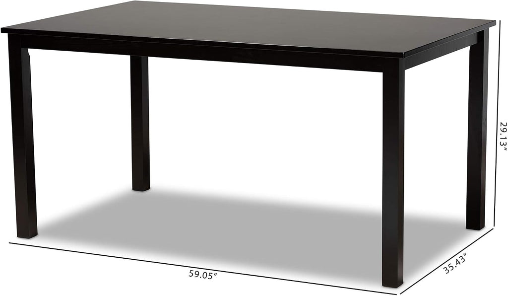 Baxton Studio Eveline Modern and Contemporary Espresso Brown Finished Rectangular Wood Dining Table
