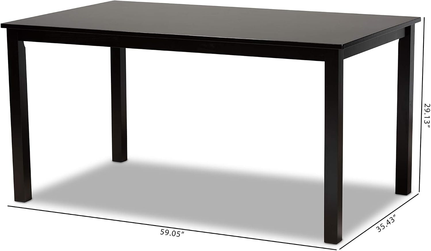 Baxton Studio Eveline Modern and Contemporary Espresso Brown Finished Rectangular Wood Dining Table
