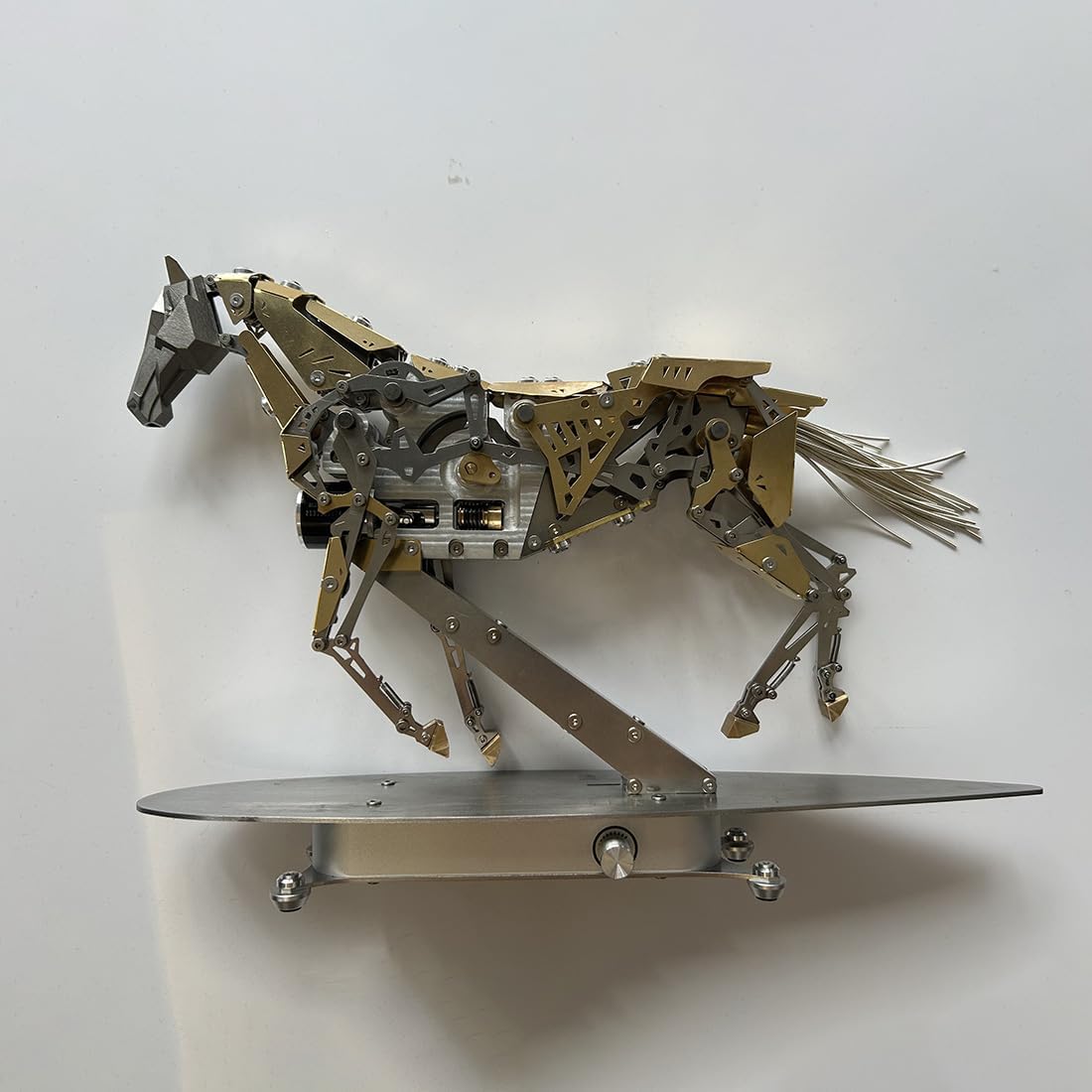 3D Metal Puzzle for Adults, 3D Metal Mechanical Horse Model Kit, Dynamic Moving Bionic Mechanical Horse with Brushless Motor, Bionic Kinetic Animal Assembly Model, Desk Decor & STEM Gift
