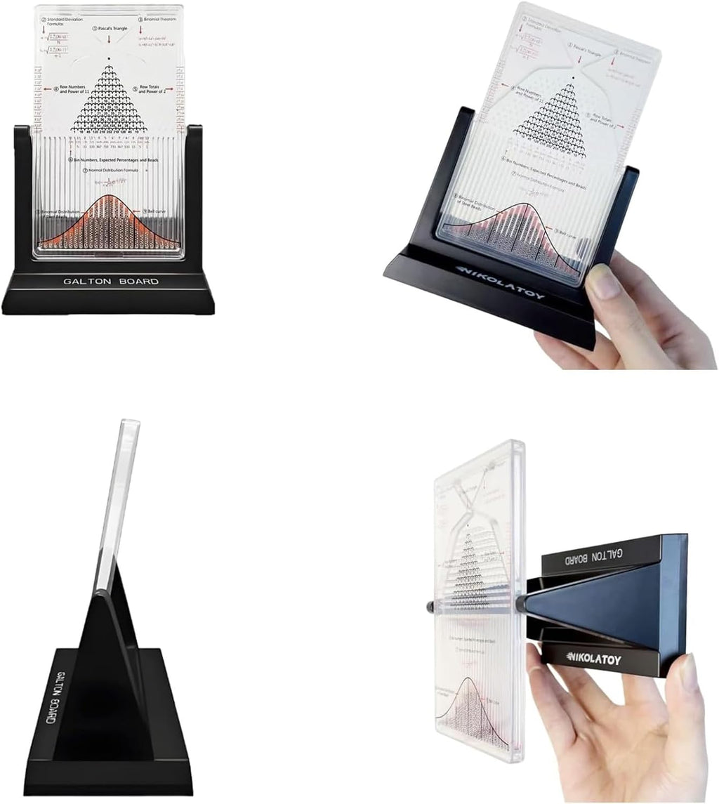 12' Galton Board Premium Gift Set - Large Bell Curve Probability Model with 17500 Steel Beads, Unique Science Gift for Men/Women, Stem Teacher & Student Present, Elegant Desk Decor 600g