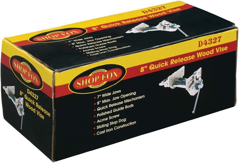 Shop Fox D4327 7-Inch Quick Release Wood Vise, Silver