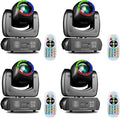 MINGJIE Moving Head Light, 120W Professional DJ Led Stage Light, Beam Spotlight 110000Lux with 8 Gobos & 8 Colors, DMX512 & Sound Activated & Remote Control for Club, Disco, Party,Bar,Show(4PCS)