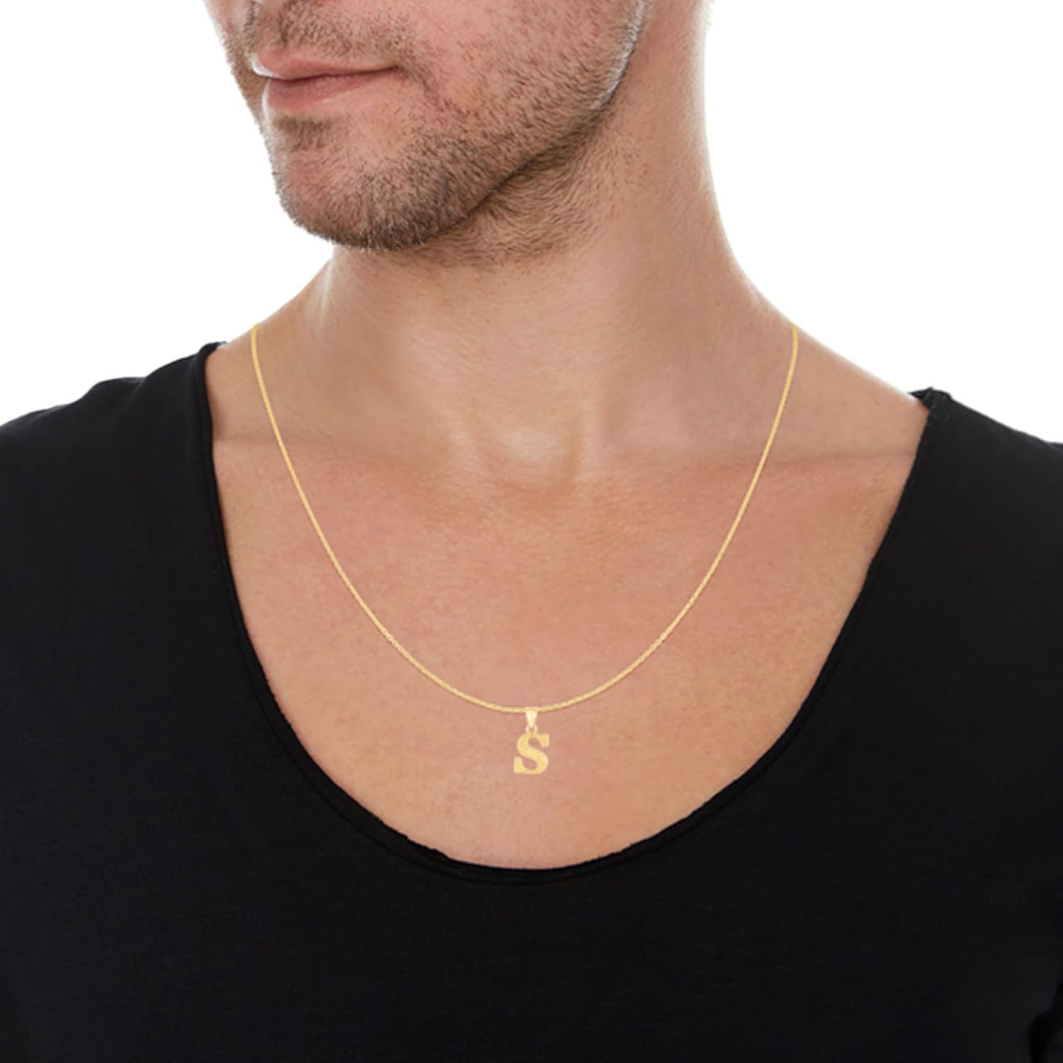 Floreo 10k Yellow Gold 0.45' Personalized Lighting Alphabet Letter A - Z Initial Charm Pendant with optional Extendable Chain Necklace