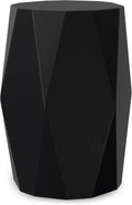 SIMPLIHOME Judson End Table - 15 inch Wide Solid Mango Wood Polygon Accent Table with Faceted Geometric Design in Black, Contemporary Nightstand or Lamp Stand for Living Room or Bedroom, Assembled