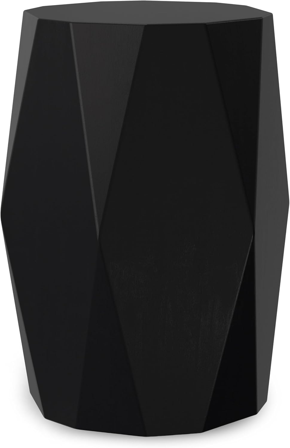 SIMPLIHOME Judson End Table - 15 inch Wide Solid Mango Wood Polygon Accent Table with Faceted Geometric Design in Black, Contemporary Nightstand or Lamp Stand for Living Room or Bedroom, Assembled