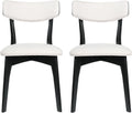 Chazz Upholstered Dining Chairs- Light Beige/Matte Black (Set of 2)