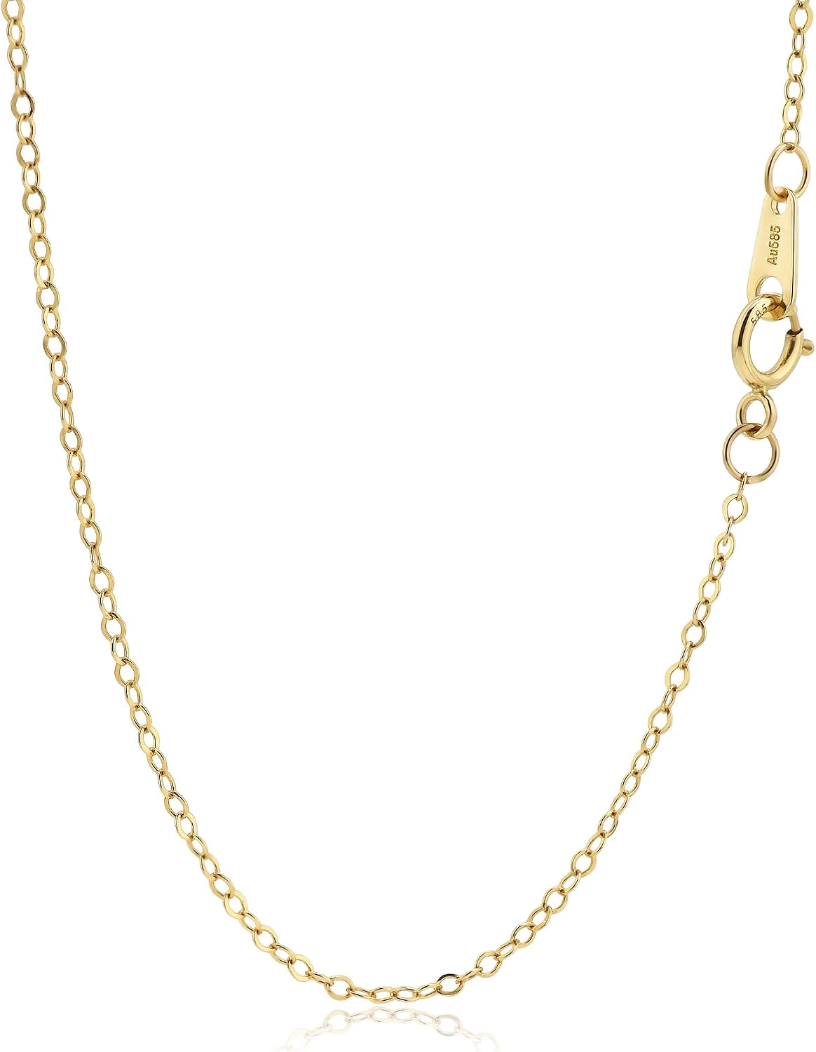 14K Gold Cable Chain Necklace, Dainty Sparkle 1.3mm/1.5mm/1.8mm Cable Link Chain, 16-24 Inches for Women Men, Hypoallergenic, Non-Tarnish, Cadenas de Oro 14K para Mujer