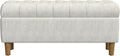 HomePop 40' Ainsley Button Tufted Storage Bench - Cream Textured Solid