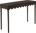 SAFAVIEH Home Collection – Neha Dark Chocolate Solid Wood Console Table, Scalloped Apron Entryway & Living Room Accent (CNS5749A)