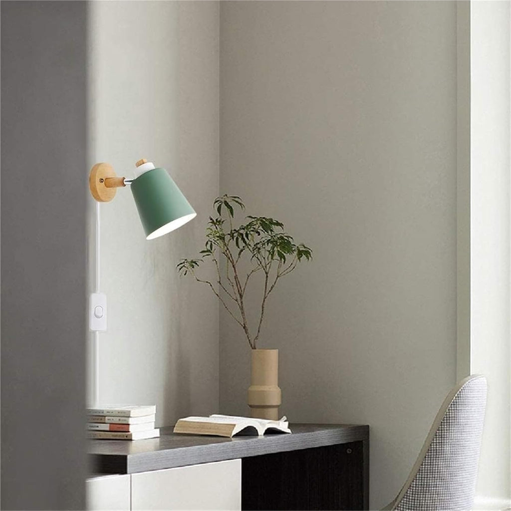 Adjustable Indoor Wall Lamp with E27 Bulb Socket, Plug-in Wall Sconce Light Fixture with On/Off Switch, Modern Wall Mounted Spotlights for Bedroom, Living Room, Hallway, Bedside Wall Lamps and Sc