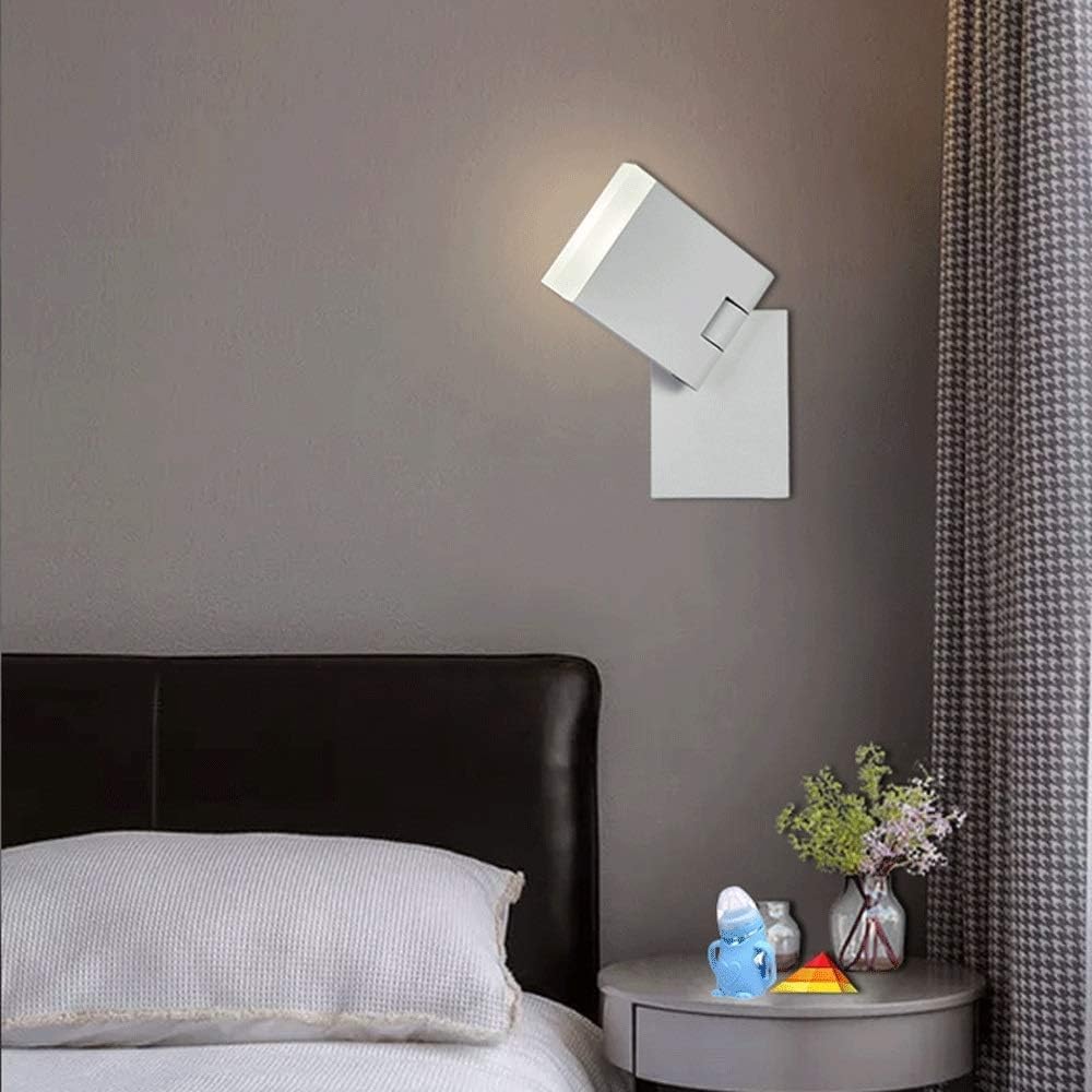 Wall Sconces, Modern 5w LED Wall Sconce Rotatable Flush Mount Wall Lamp, Aluminum Wall Spotlights Indoor Wall Lamps Compatible with Bedroom Bedside Corridor Loft Warm White Lighting Fixtures LILIHAOHA