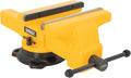 DEWALT 10-inch Jaw Width Heavy Duty Bench Vise, 10-inch Jaw Opening, 3.75-inch Throat, 360-Degree Locking Swivel Base with Anvil, Built-In Pipe Jaws