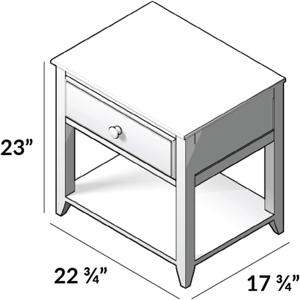 Max & Lily Nightstand with Drawer and Shelf, Clay