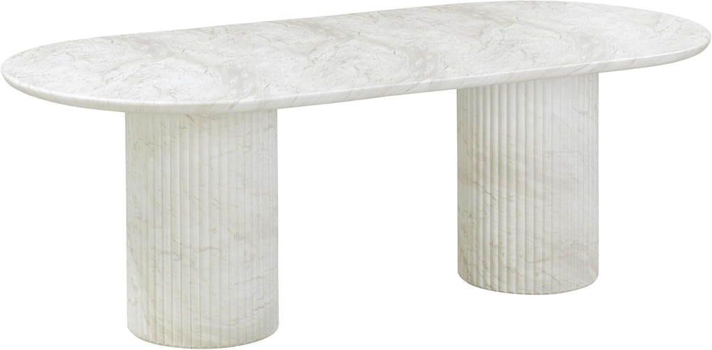 Tov Furniture Brut Indoor/Outdoor Concrete Dining Table (White Marble)