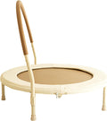 36' Kids and Toddler Mini Trampoline, Aesthetic Indoor and Outdoor Small Baby Trampoline with Removable Handle, Ultra Safe No-Gap Elastic Spring Design
