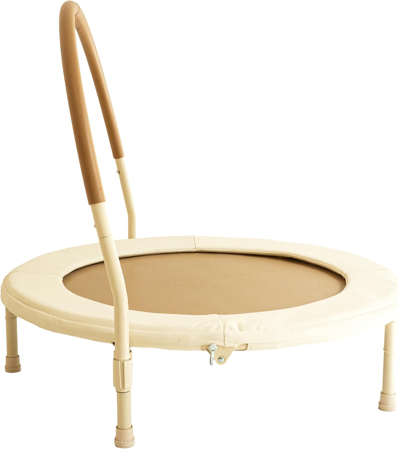 36' Kids and Toddler Mini Trampoline, Aesthetic Indoor and Outdoor Small Baby Trampoline with Removable Handle, Ultra Safe No-Gap Elastic Spring Design
