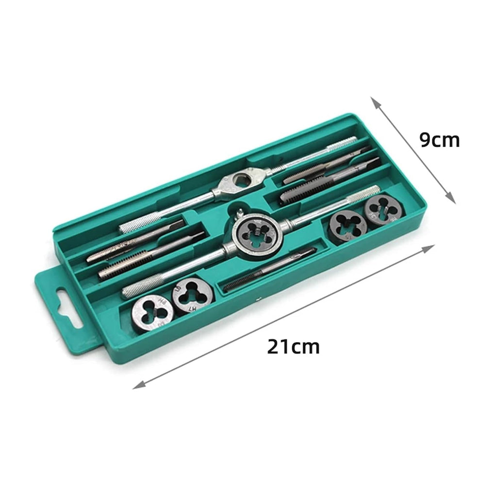 Screw Tap Tapper Drill Bit Tap Plate Thread Combination Set Manual Wrench Bushings Tapping Tools Drilling Threaded Holes(Tap-12PCS)