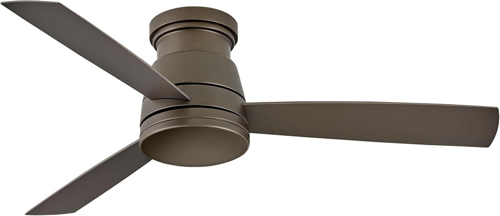 Hinkley Trey 52' Indoor/Outdoor Smart Ceiling Fan with Light and Remote, Modern Flush Mount, Composite Fan Blades, Integrated LED, Metallic Matte Bronze