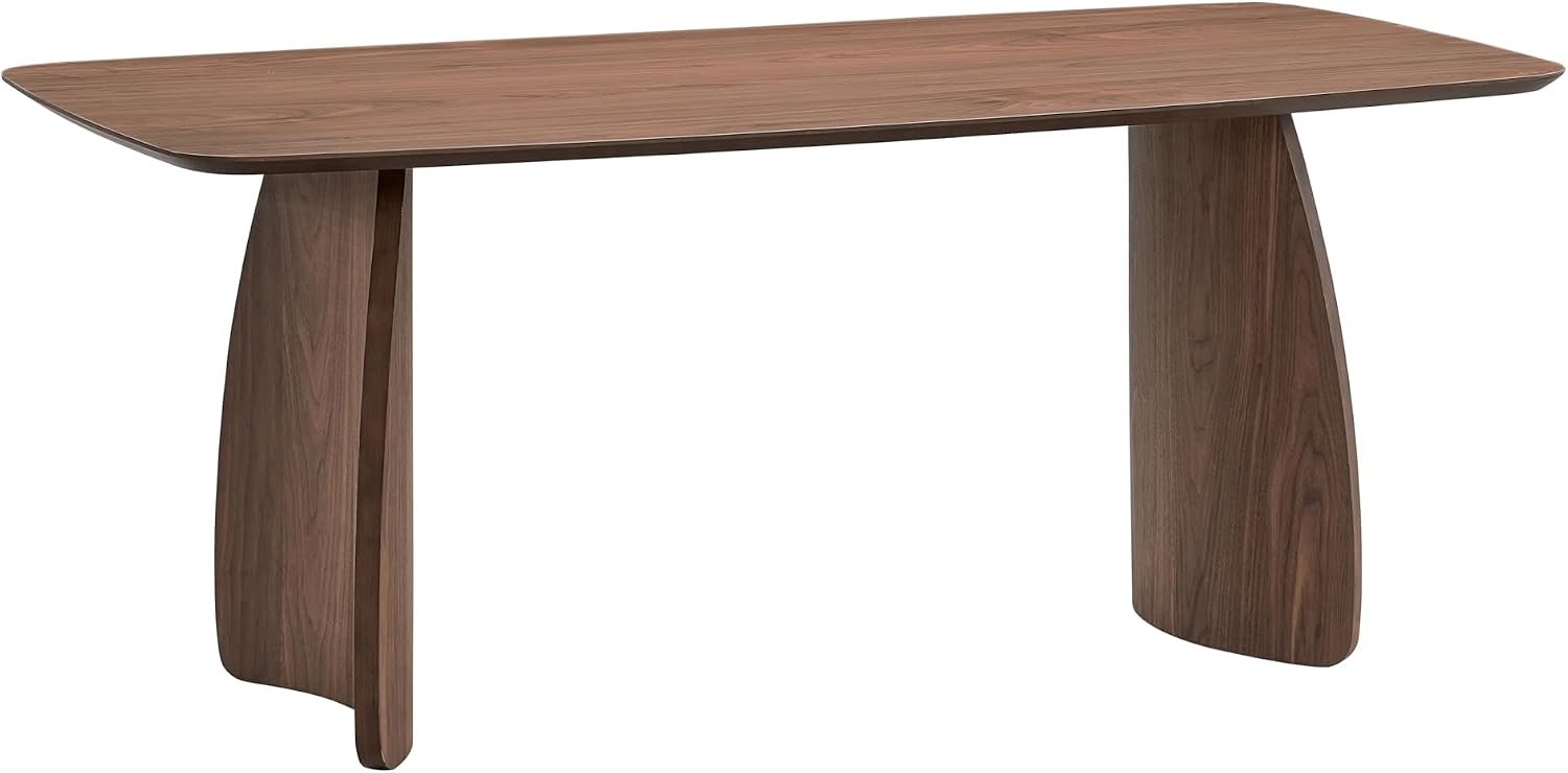 Acme Hadasa Scandinavian Rubber Wood Rectangular Dining Table in Walnut