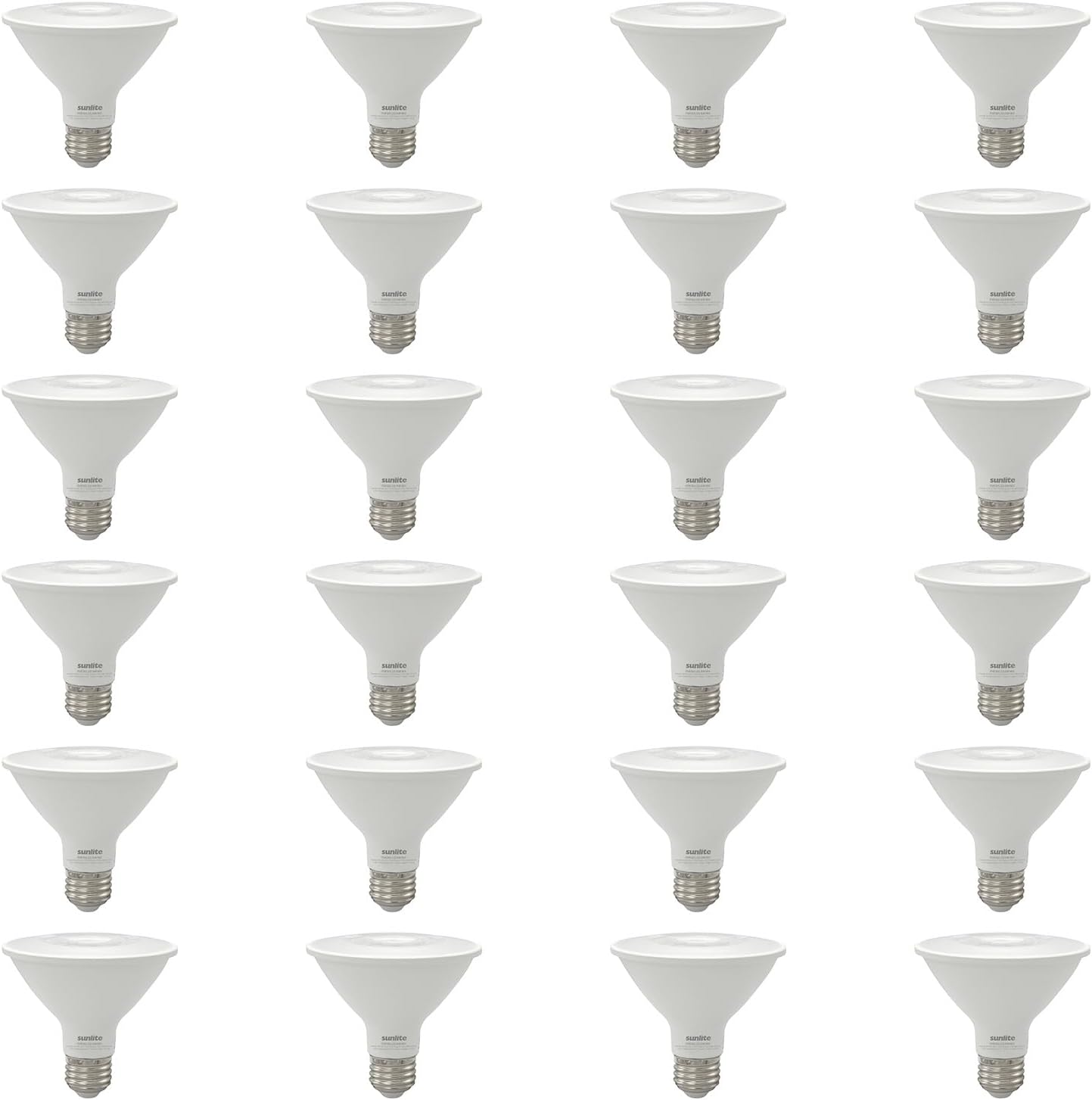 Sunlite Reflector PAR30 LED Bulb, Spotlight, 9W (75W=), 750 Lmns, Medium E26 Base, 90 CRI, Dimmable, Decorative Track Lighting Use, ETL, Title-20 Compliant, Bulk, 24 Pack, 40K-Cool White