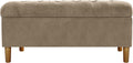 HomePop 40' Ainsley Button Tufted Storage Bench - Fawn Velvet
