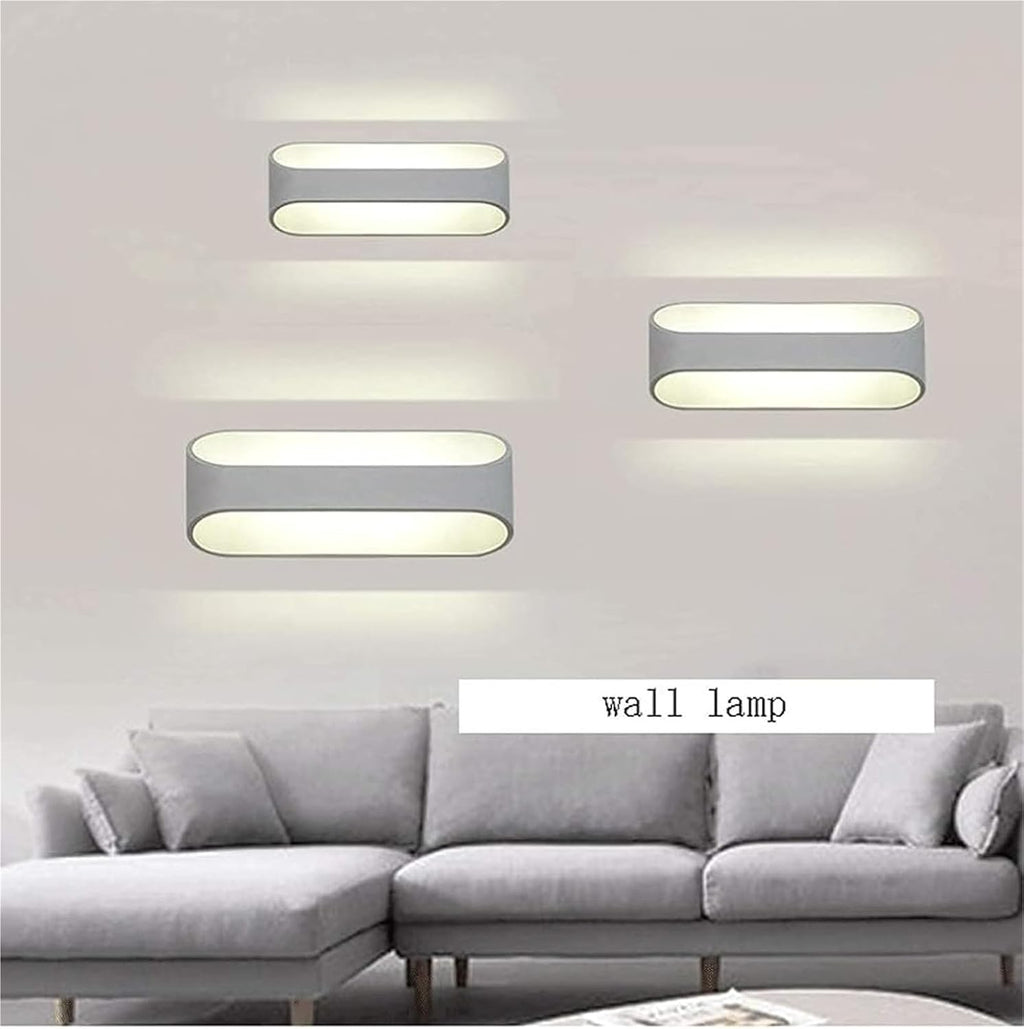Wall Lamp Led Wall Sconce Modern Wall Lamp up and Down Lighting Fixtures Aluminum Spotlights Indoor Sconces for Living Room Bedroom Hallway Double Bevel White Metal Wall Light/3000K-L16Cm(6000K,L25Cm)