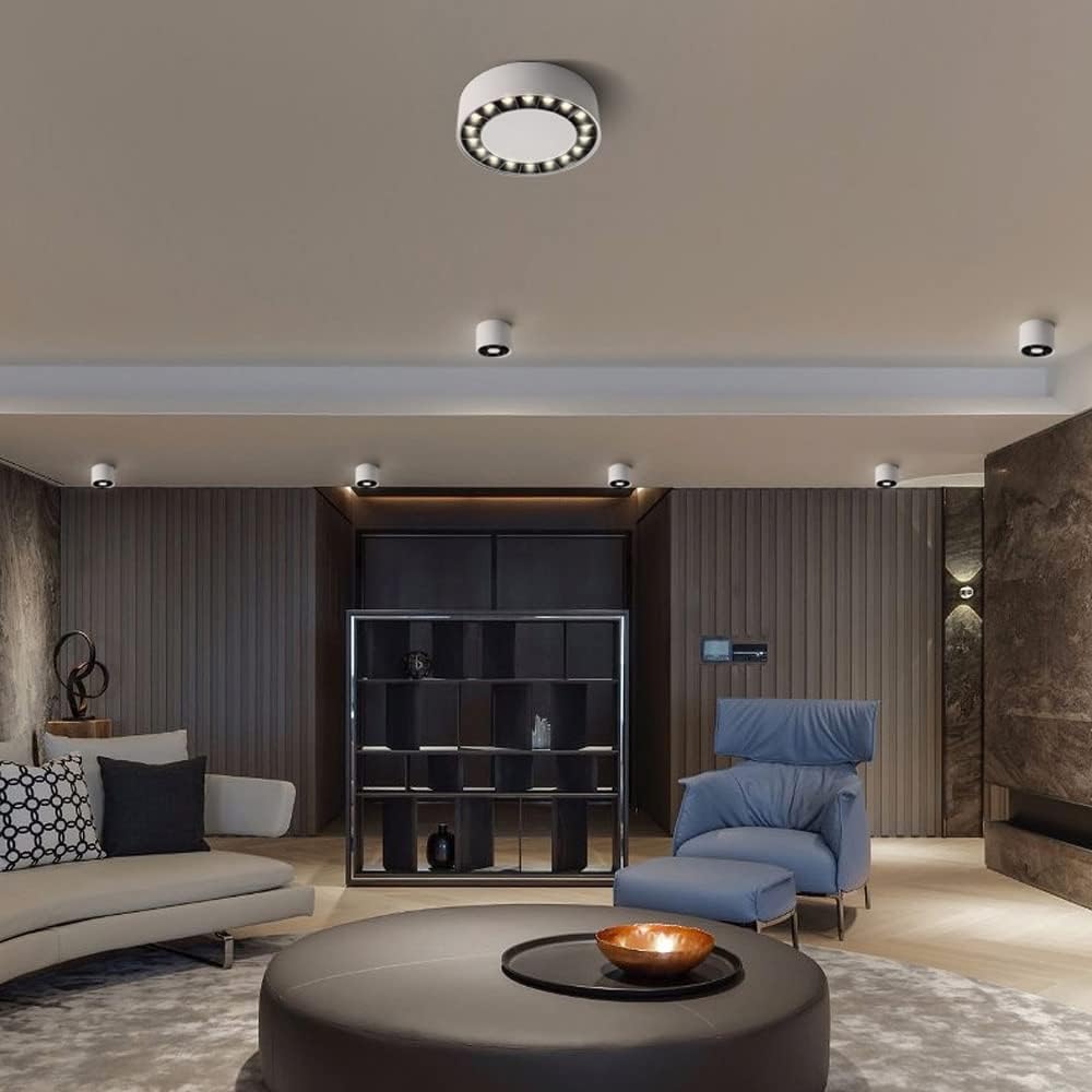 LED Ceiling Spotlight Indoor Mini Monopoint Light Fixture, Cylinder Ceiling Downlight Aluminum Directional Spotlights for Living Room Bedroom Corridor Kitchen