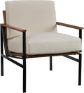Signature Design by Ashley Tilden Mid-Century Modern Accent Chair, Ivory & Black