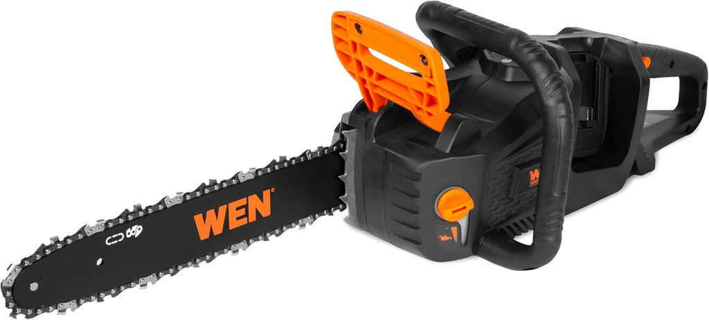 WEN 20V Max 14-Inch Cordless Brushless Chainsaw with Two 4Ah Batteries and Dual Port Charger (20754)