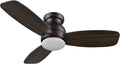Carro 44' Black Ceiling Fan with Light Flush Mount, DC 10 Speeds Silent Ceiling Fan with Remote, 2 Light Colors Dimmable, for Living Room, Bedroom, Dark Walnut