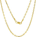 JEWELHEART 14K Real Gold Link Chain Necklace - 2mm Diamond Cut Cable Chain - Dainty 14K Yellow Gold Necklace For Men Women with Lobster Clasp 14-24'