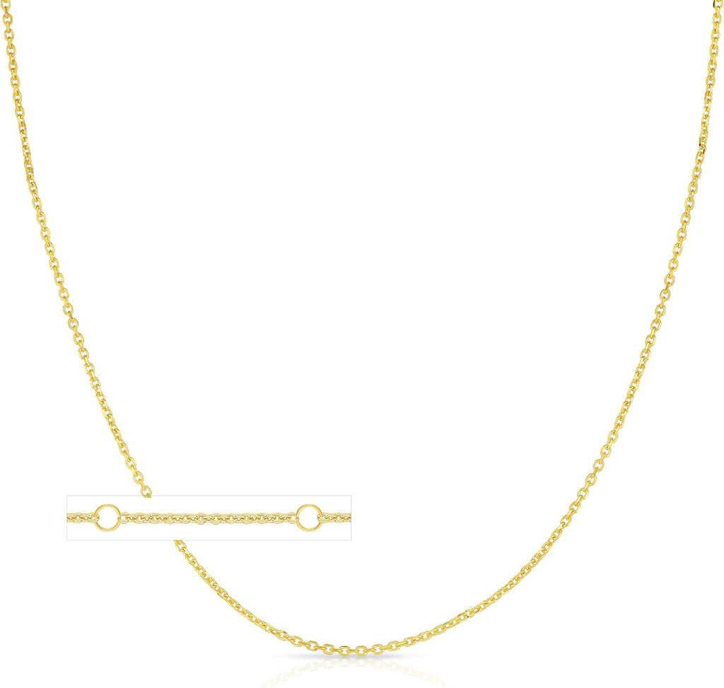 Floreo 10k Yellow Gold 0.45' Personalized Lighting Alphabet Letter A - Z Initial Charm Pendant with optional Extendable Chain Necklace