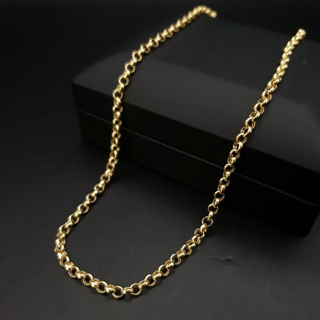 Dacc & Aya Solid 10K Gold Rolo Necklace Real Gold Round Rolo Link Chain for Men Women Diamond Cut Chain with Lobster-Claw Clasp, Sturdy and Shiny 1.5/2/3mm, 16-26 Inch