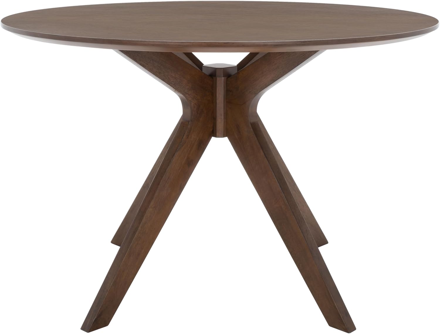 SAFAVIEH Couture Collection – Carolee Walnut Brown 46-Inch Round Dining Table, Farmhouse Dining Table for Kitchen or Dining Room, Seats Up to 4 (SFV2134C)