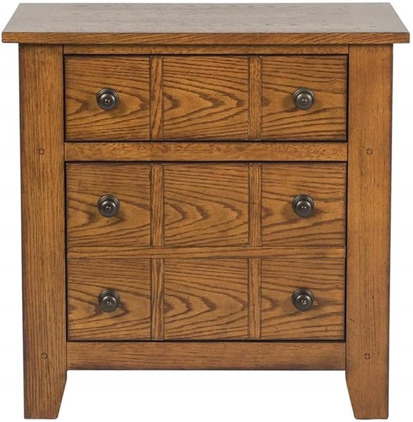 Liberty Furniture Grandpa's Cabin Drawer Night Stand, 27' x 17' x 27', Aged Oak