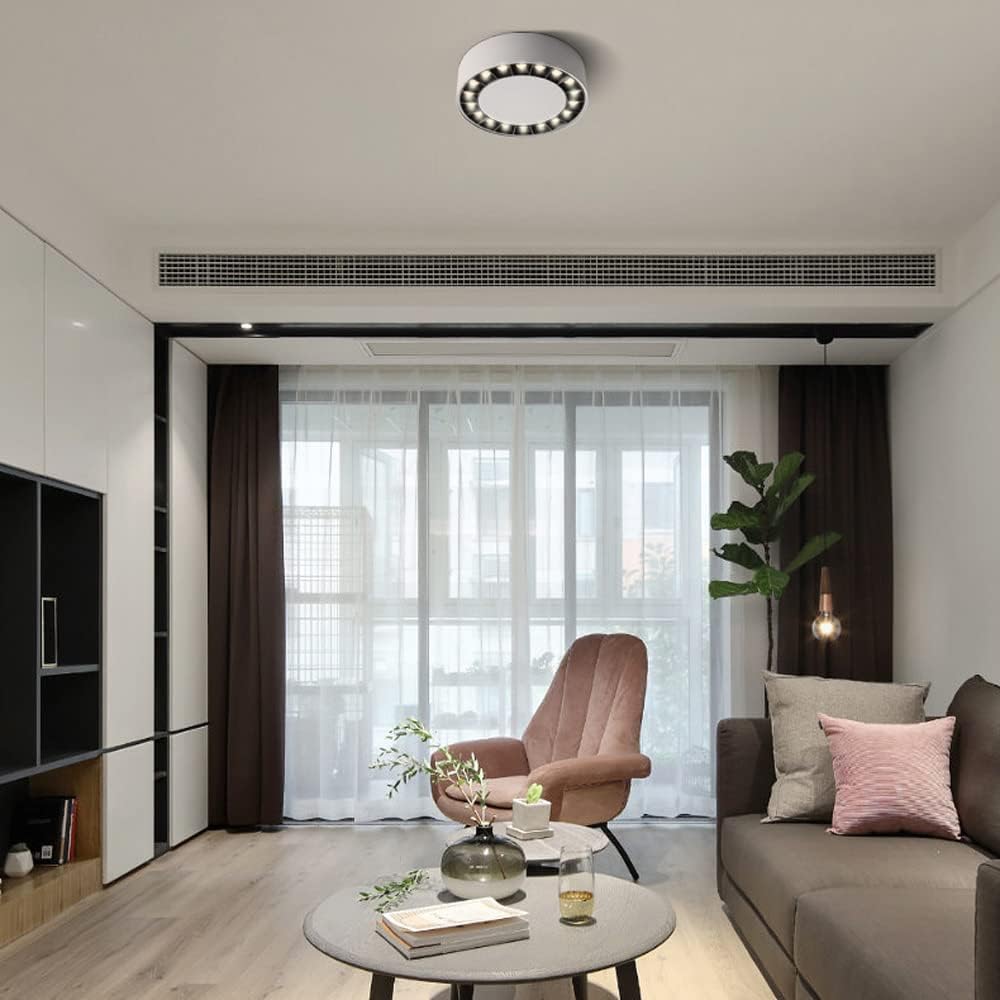 LED Ceiling Spotlight Indoor Mini Monopoint Light Fixture, Cylinder Ceiling Downlight Aluminum Directional Spotlights for Living Room Bedroom Corridor Kitchen