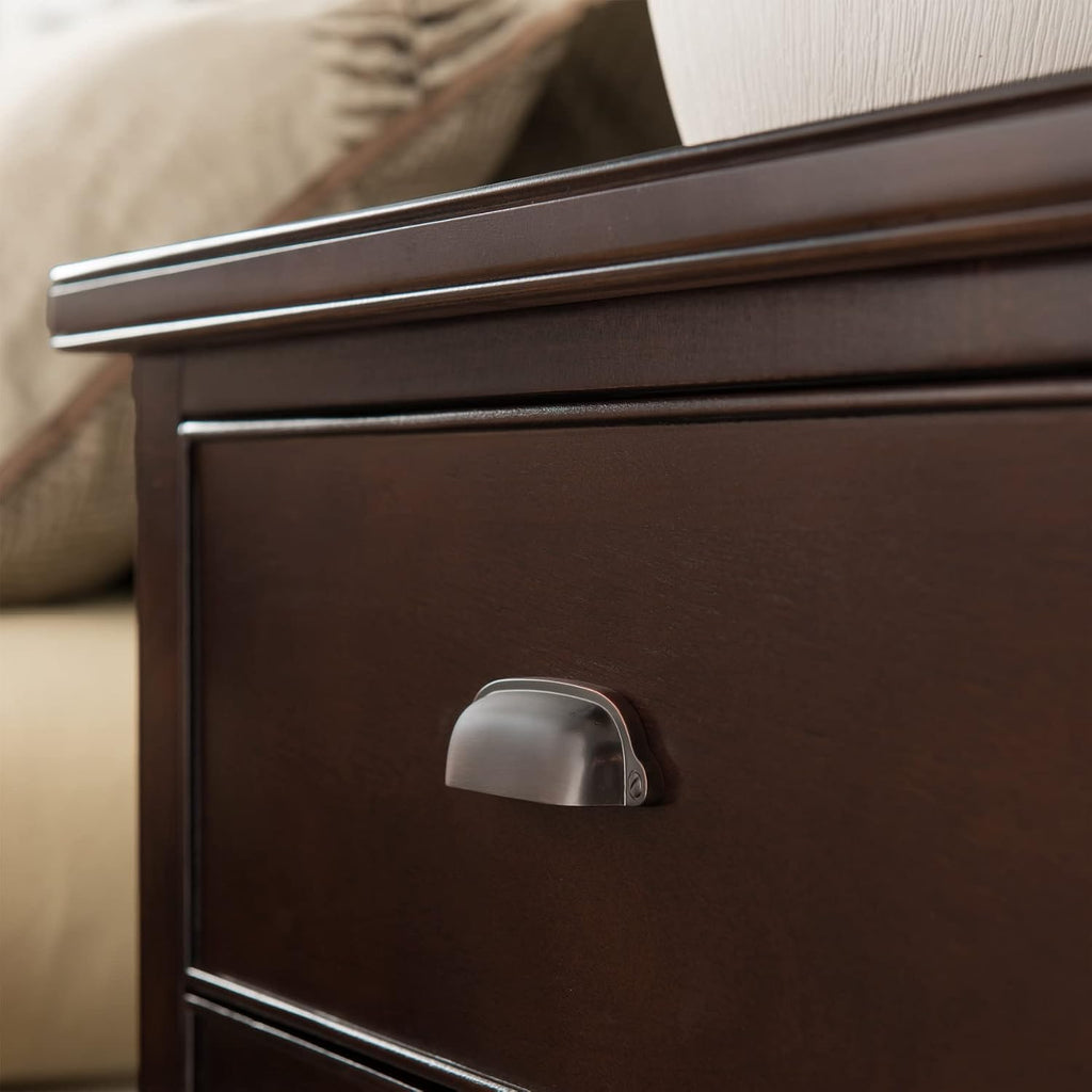 Leick Home 10522 Laurent Nightstand with Drawer, Door with USB-C Fast Charging Station and AC/USB Outlet, 2-Pack, Chocolate Cherry