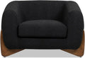 Jennifer Taylor Home Alpine 43.5' Modern Scandinavian Minimalist Round Arm Sherpa Living Room Arm Chair
