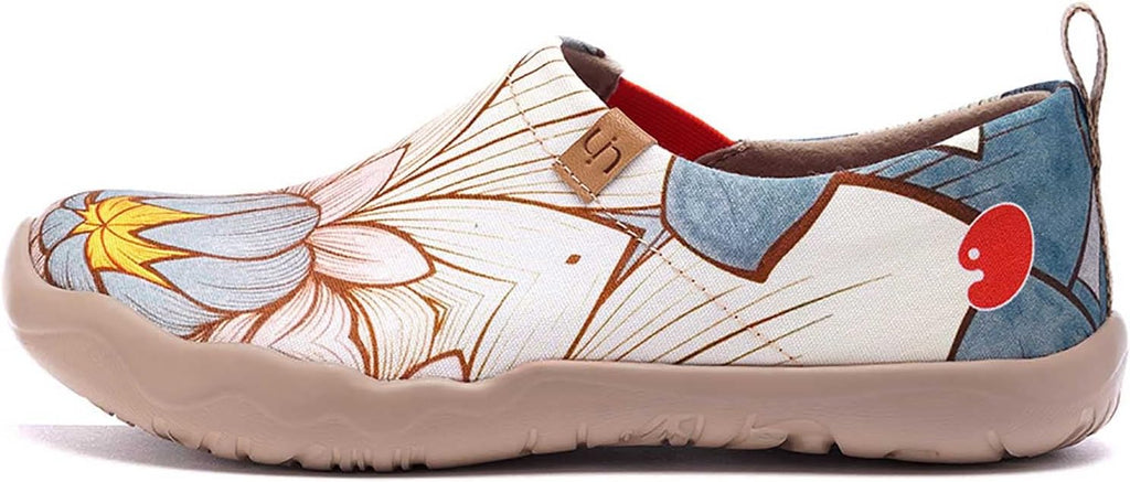 UIN Women's Slip On Shoes Colorful Comfortable Lightweight Art Travel Sneakers Casual Floral Stylish Everyday Loafers