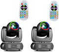MINGJIE Moving Head Light, 120W Professional DJ Led Stage Light, Beam Spotlight 110000Lux with 8 Gobos & 8 Colors, DMX512 & Sound Activated & Remote Control for Club, Disco, Party,Bar, Show（2PCS）