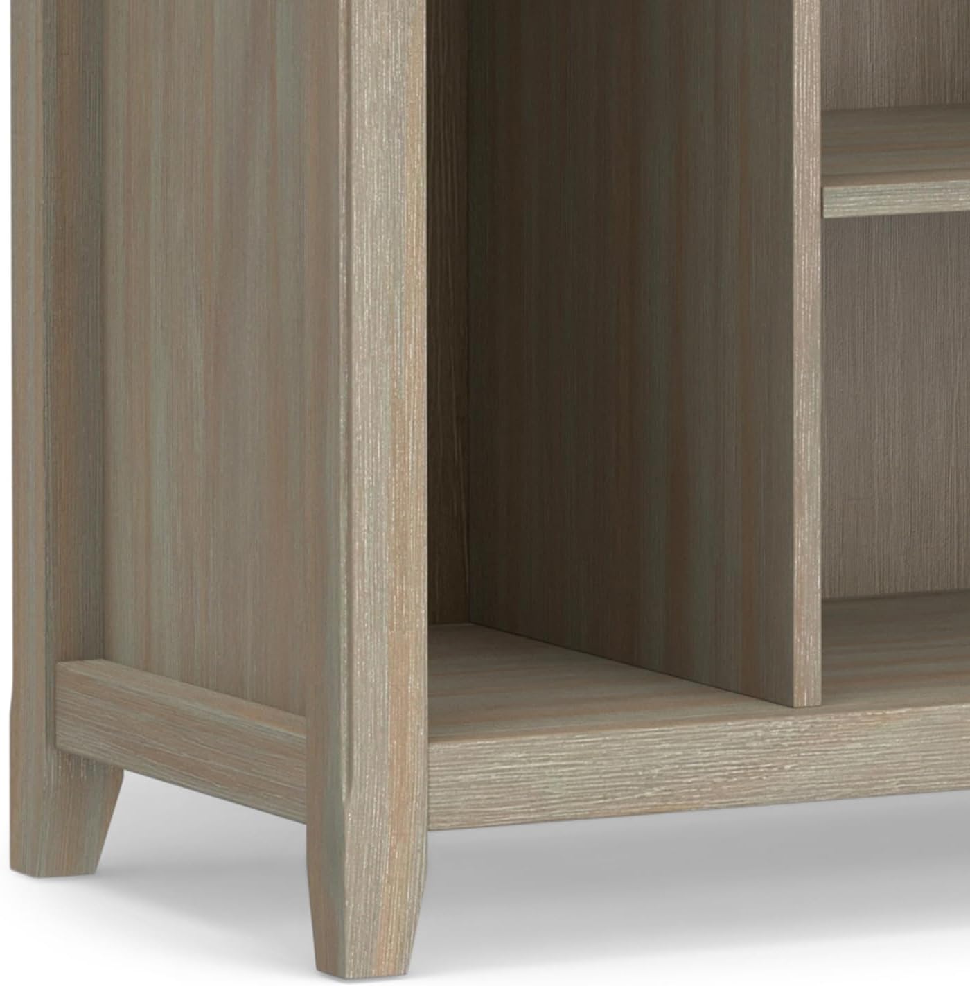 SIMPLIHOME Amherst SOLID WOOD 44 Inch Transitional Multi Cube Bookcase and Storage Unit in Distressed Grey, For the Living Room, Study Room and Office