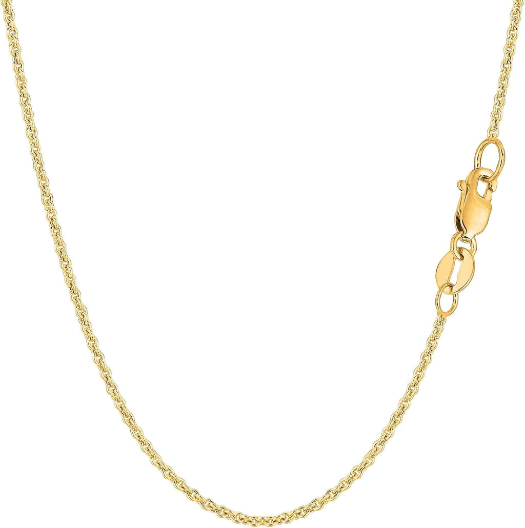 Jewelry Affairs 14k Real Yellow Gold Forsantina Chain Necklace, 1.5mm